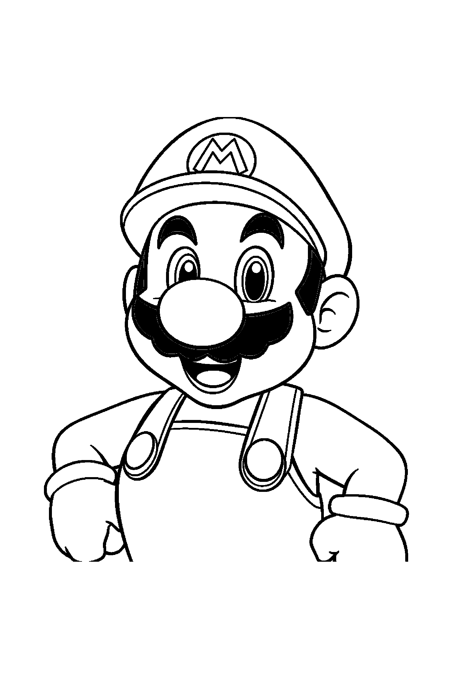 Coloriage Mario gratuit à imprimer - Luigi debout avec les deux bras visibles et bien attachés au corps Coloriage Mario gratuit à imprimer : Luigi debout avec les deux bras visibles et bien attachés au corps
