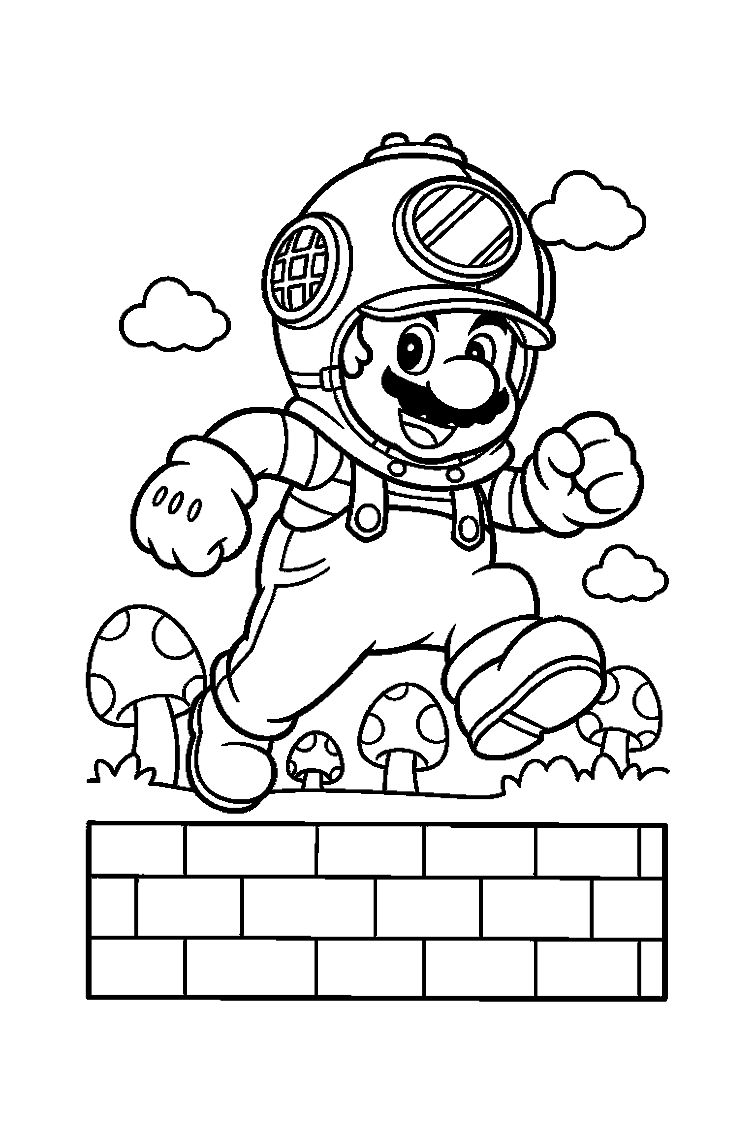 Coloriage Mario gratuit à imprimer - Luigi qui danse sans décor compliqué Coloriage Mario gratuit à imprimer : Luigi qui danse sans décor compliqué