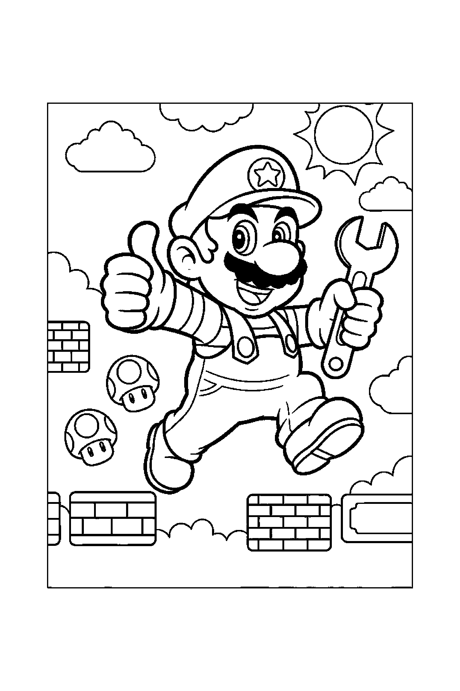 Coloriage Mario gratuit à imprimer - Peach avec pièces autour de lui Coloriage Mario gratuit à imprimer : Peach avec pièces autour de lui