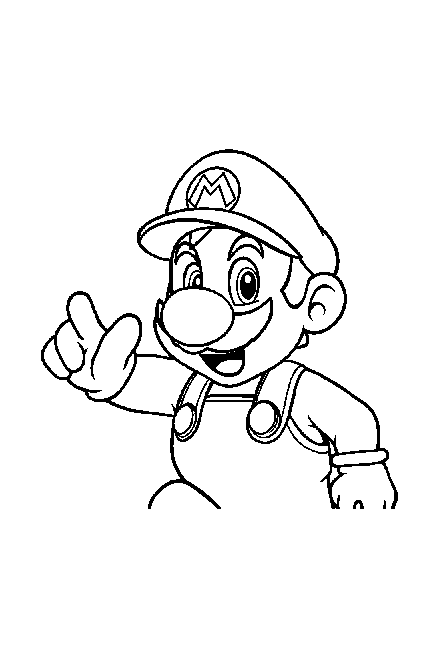 Coloriage Mario gratuit à imprimer - Luigi tenant un champignon devant lui Coloriage Mario gratuit à imprimer : Luigi tenant un champignon devant lui
