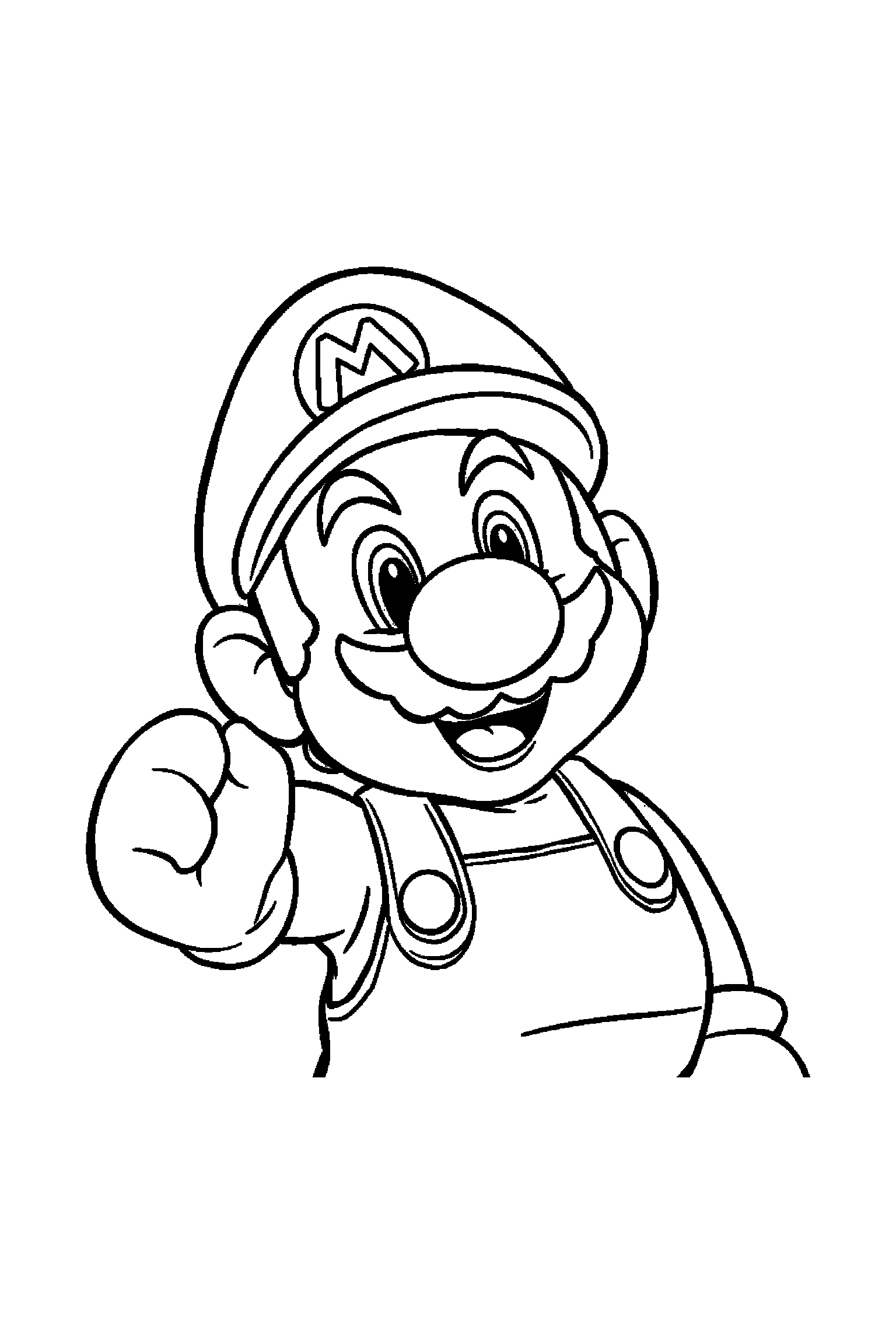 Coloriage Mario gratuit à imprimer - Toad dans une pose de profil simple Coloriage Mario gratuit à imprimer : Toad dans une pose de profil simple