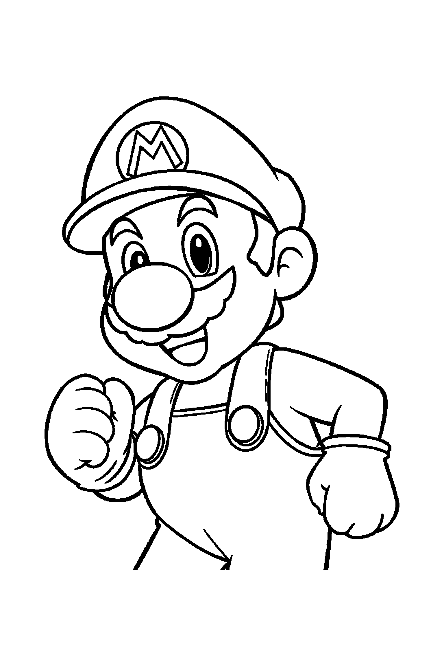 Coloriage Mario gratuit à imprimer - Mario avec un accessoire facile à colorier Coloriage Mario gratuit à imprimer : Mario avec un accessoire facile à colorier
