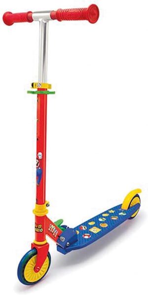 Patinette pliable Super Mario 2 roues avec guidon réglable 3 niveaux