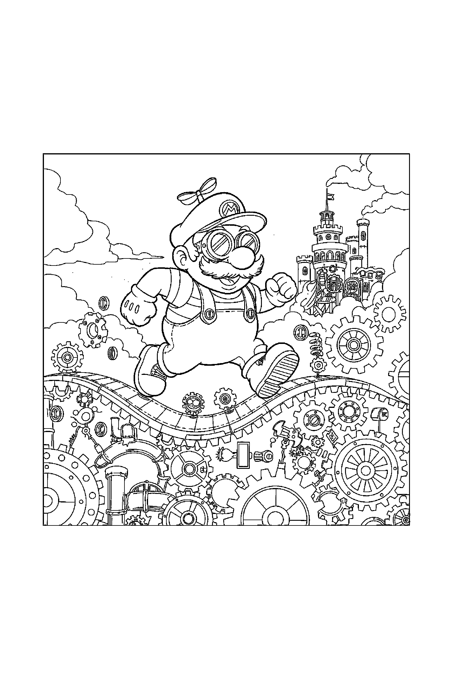 Coloriage Mario gratuit à imprimer - Toad avec une pièce, carrelages et arrière-plan complet Coloriage Mario gratuit à imprimer : Toad avec une pièce, carrelages et arrière-plan complet