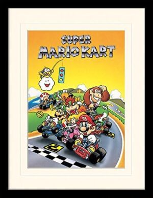 Poster rétro Nintendo Super Mario Kart 30 x 40 cm