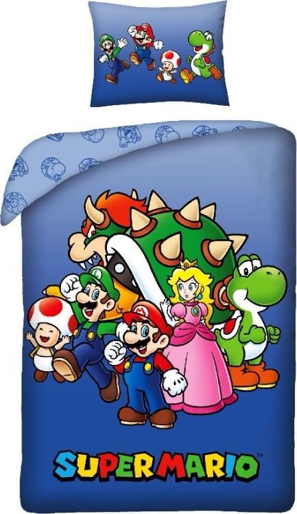 Parure réversible Super Mario 140x200 cm avec taie 65x65 cm – Image 2