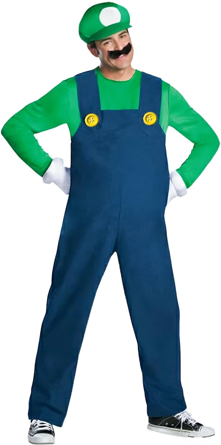 Déguisement Mario avec 2 casquettes et 14 moustaches pour carnaval et cosplay – Image 4