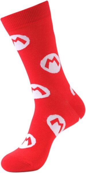 Chaussettes rouges Mario Bros avec M, pointure 43