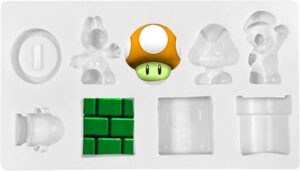 Set pâtisserie Mario avec moule en silicone 3D et emporte-pièces