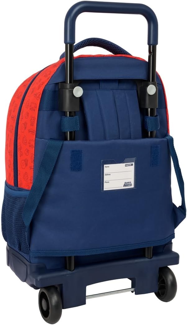 Sac à dos à roulettes Super Mario Trick bleu foncé/rouge 33 x 22 x 45 cm – Image 2