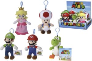 Porte-clés peluche Super Mario Mario 12,5 cm