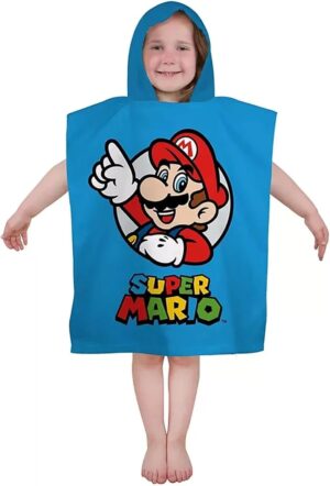 Poncho à capuche Nintendo Super Mario Mario et Luigi 50 cm x 115 cm