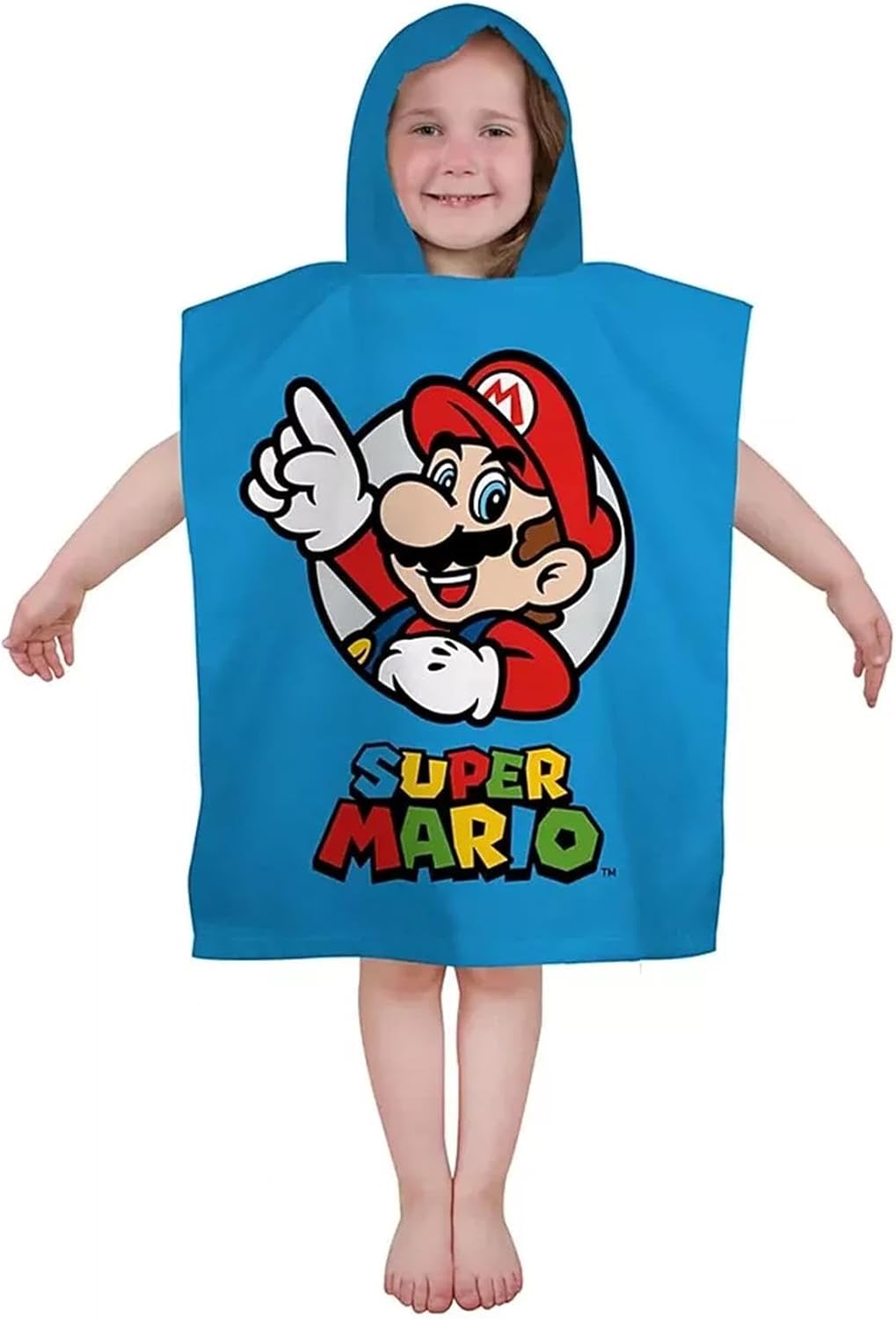 Poncho à capuche Nintendo Super Mario Mario et Luigi 50 cm x 115 cm
