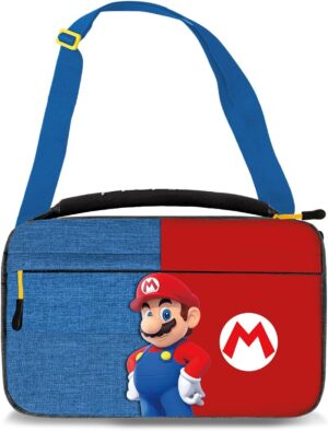 Étui commuter Mario en PU leather pour Nintendo Switch avec rangement 14 jeux