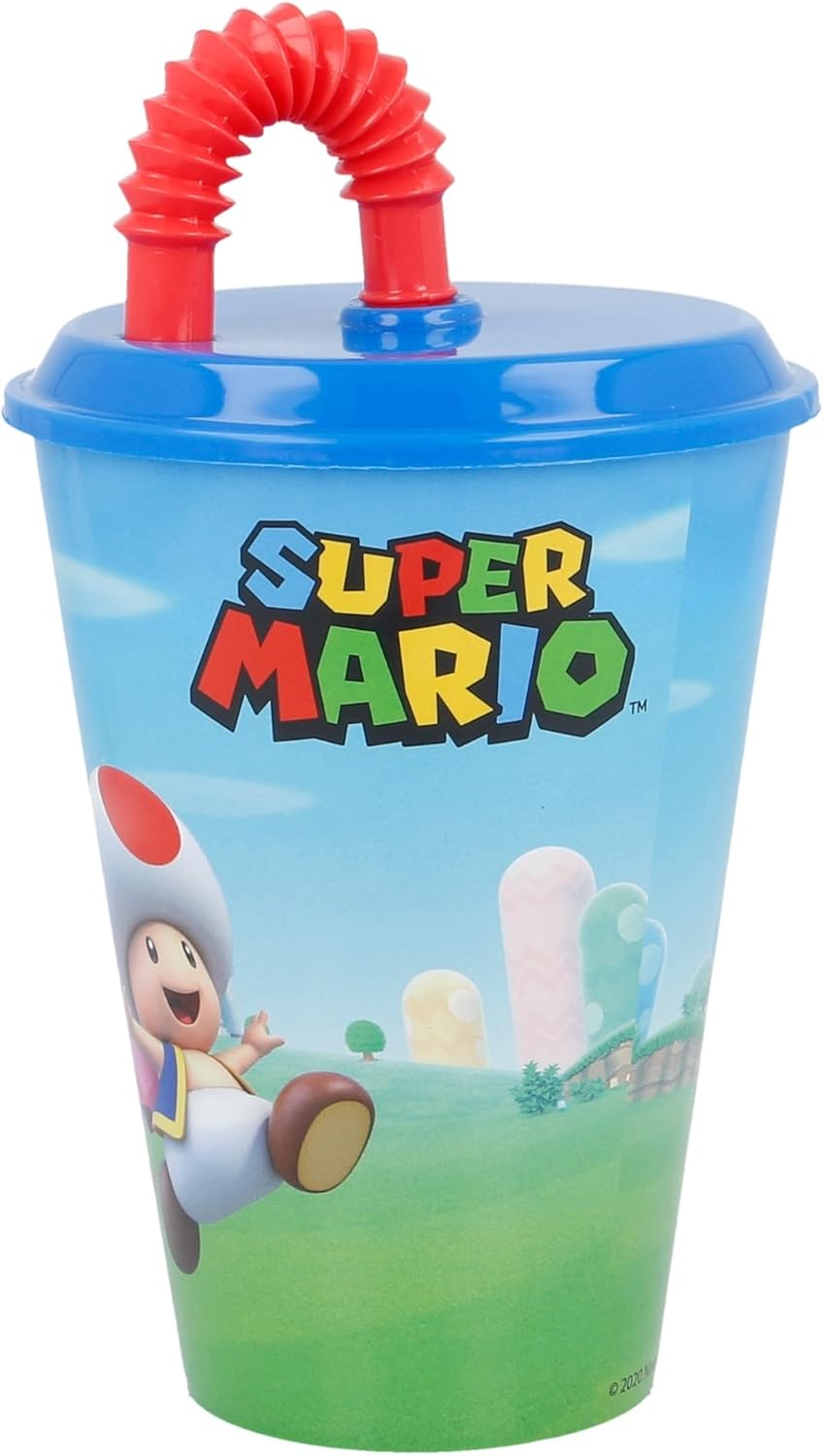 Gobelet enfant Super Mario avec paille, plastique sans BPA 430 ml – Image 4