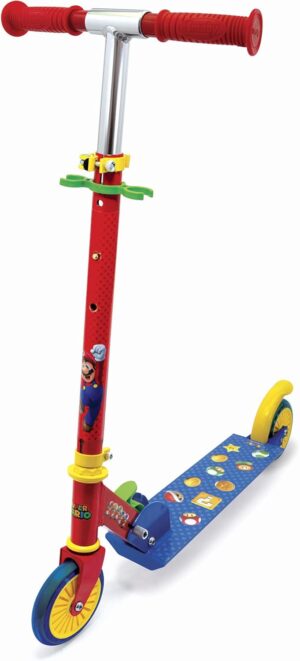 Patinette pliable 2 roues Super Mario avec guidon 3 niveaux