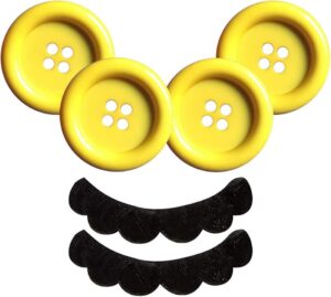 Kit Mario Luigi avec 4 boutons jaunes et 2 barbes