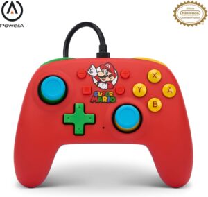 Manette filaire Nano Mario Medley pour Nintendo Switch, OLED et Lite par PowerA