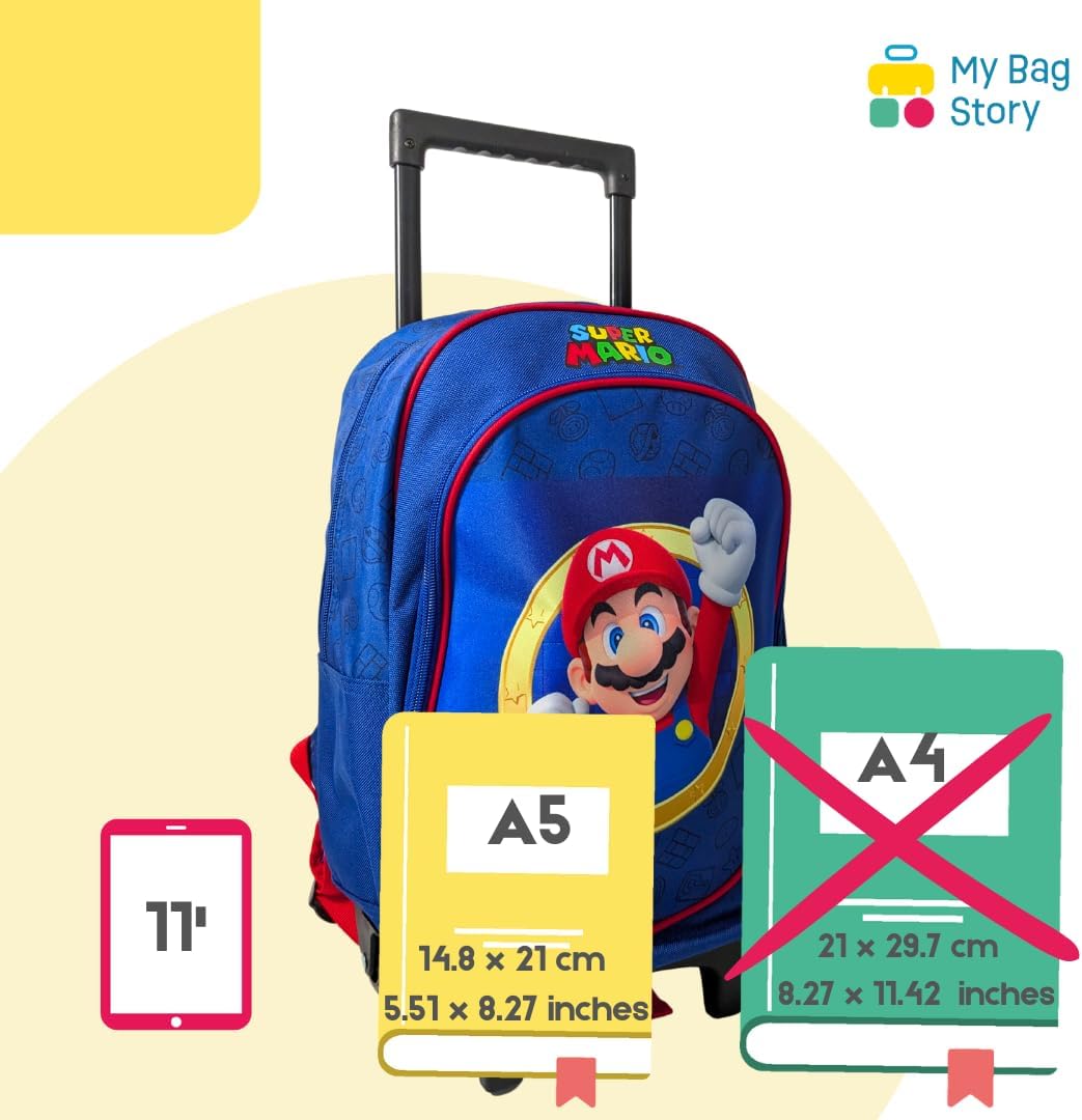 Sac trolley Super Mario 47 x 27 x 16 avec poche avant – Image 3