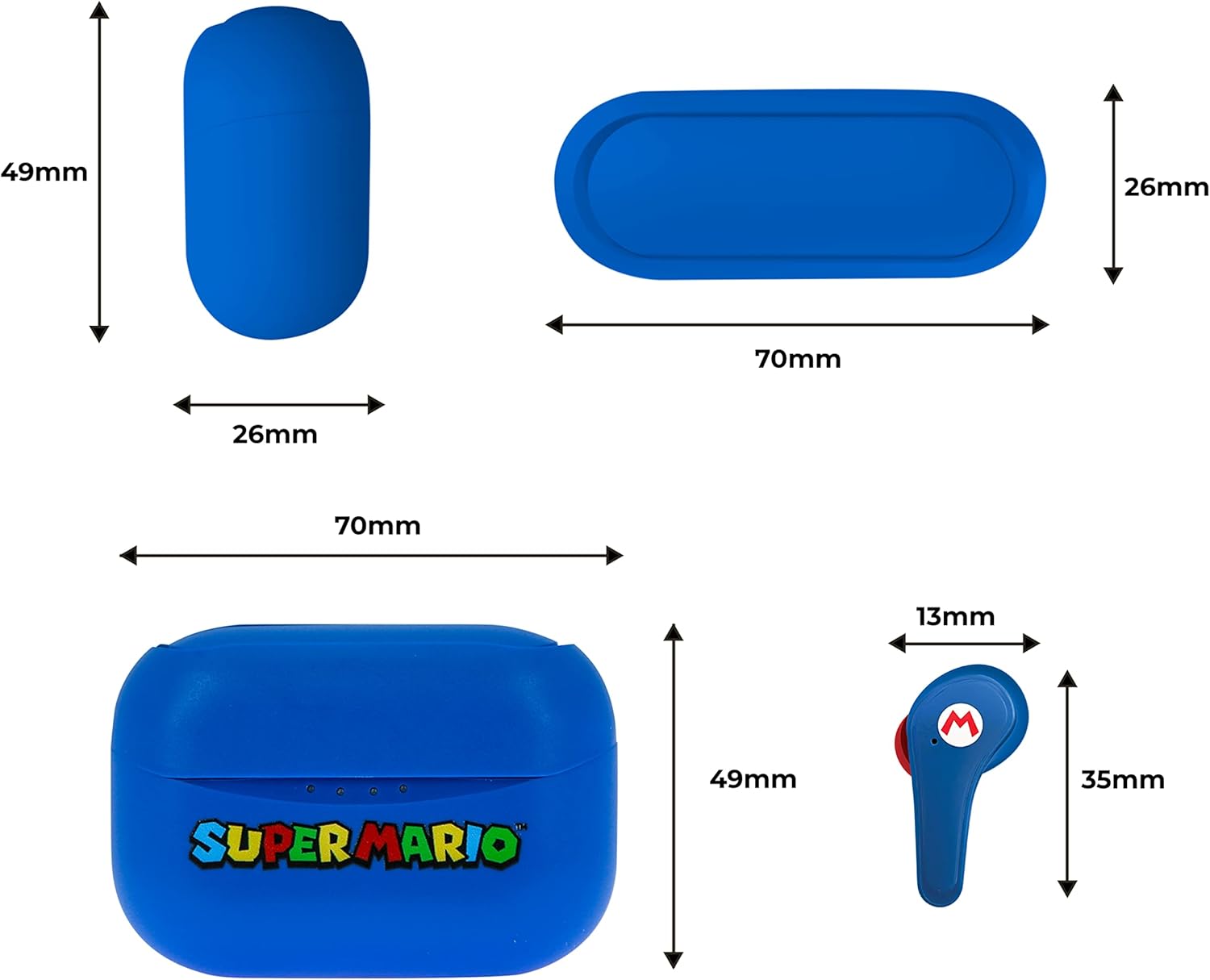 Écouteurs Bluetooth 5.0 Super Mario avec boîtier bleu – Image 5
