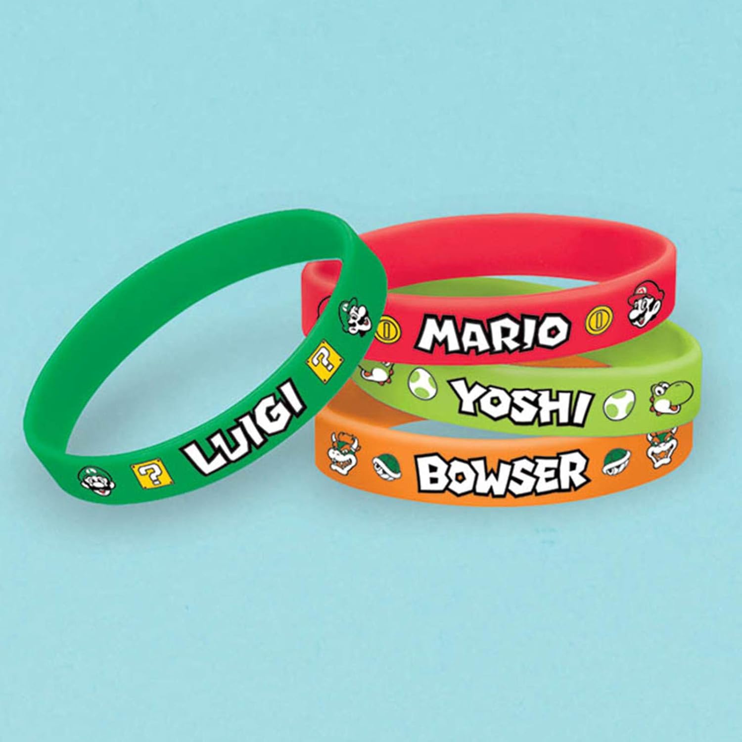Bracelet en caoutchouc Super Mario multicolore Amscan 396608 – Image 2