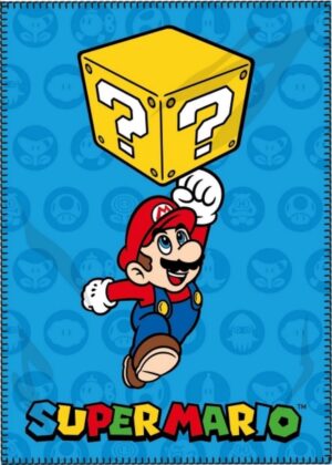Plaid polaire Mario bleu 100 x 140 cm