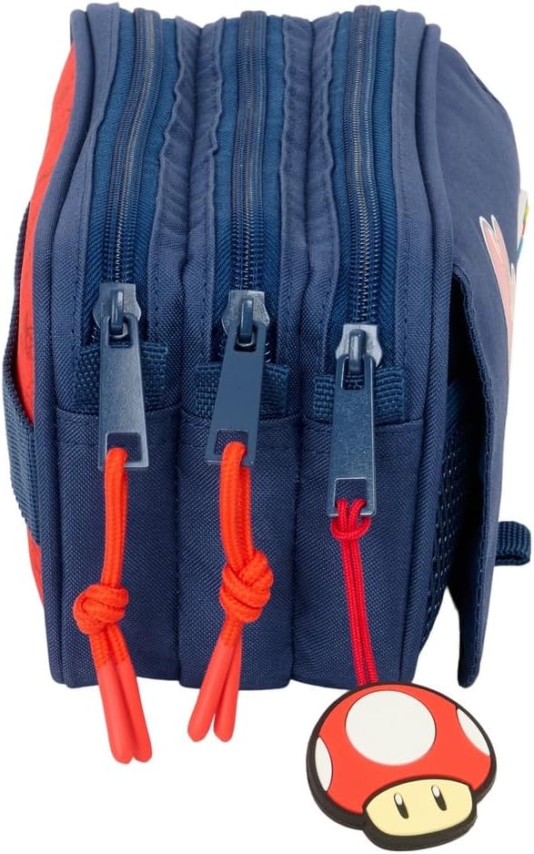 Trousse triple Super Mario Trick bleu foncé/rouge 21,5 x 8 x 10 cm – Image 3