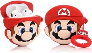 Coque Mario 3D en silicone pour AirPods 1 et 2