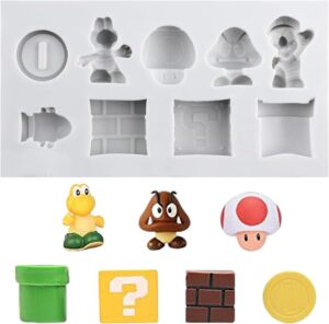 Moule à fondant Super Mario style fioritures pour cupcake et gâteau