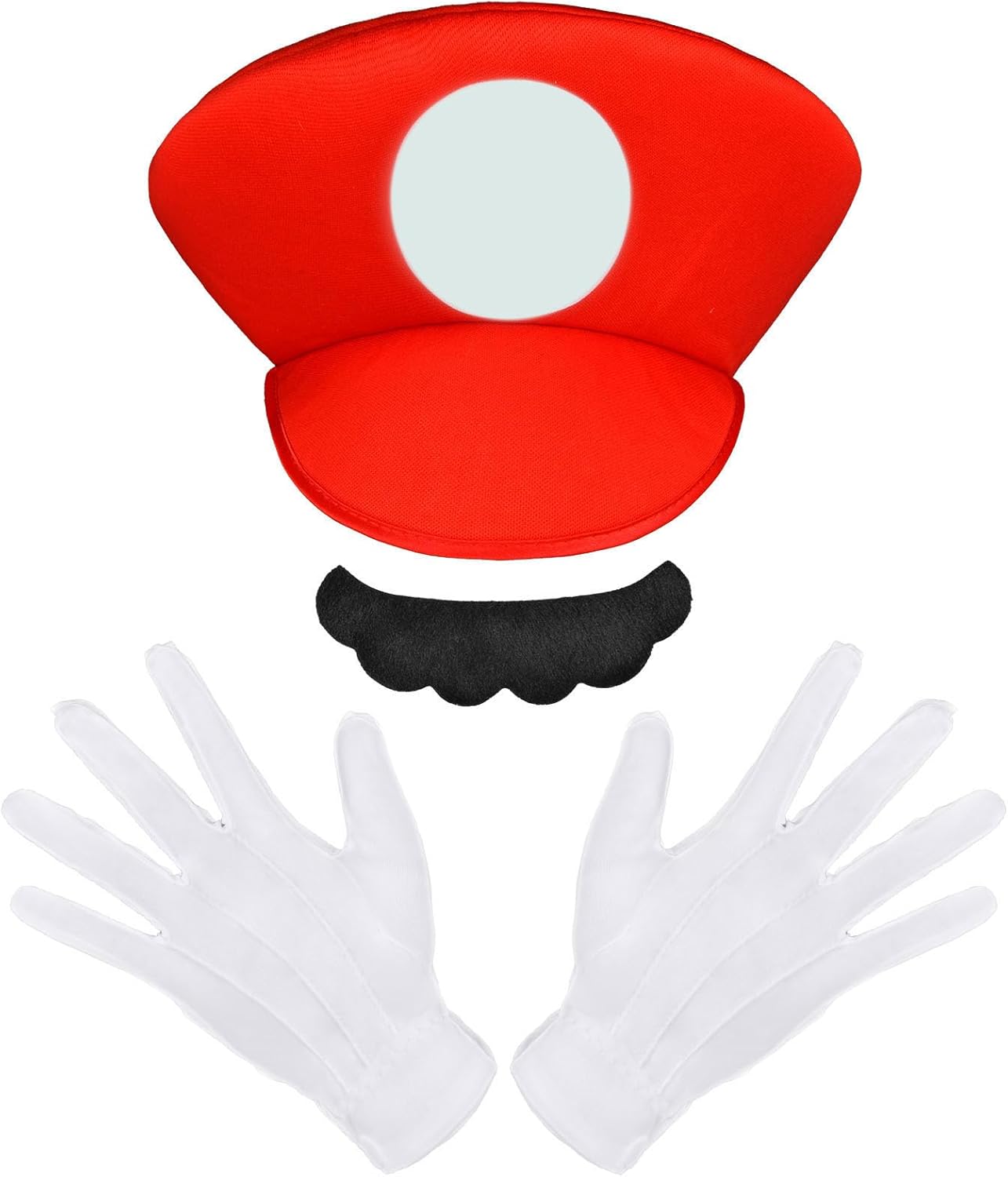 Costume de cosplay Mario Luigi avec bonnet, barbe et gants