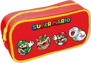 Trousse rectangulaire Nintendo Super Mario Character Circles rouge