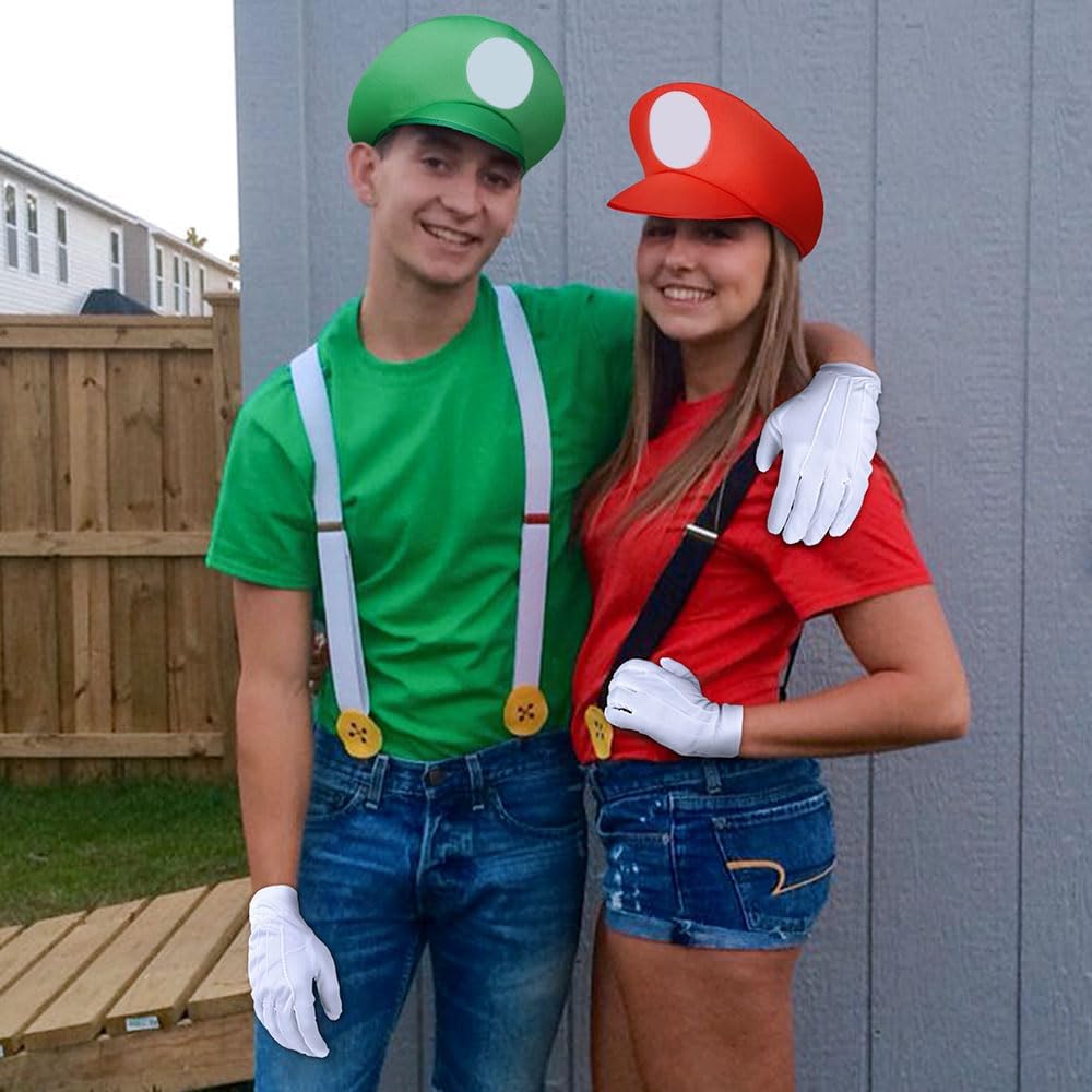 Costume de cosplay Mario Luigi avec bonnet, barbe et gants – Image 6
