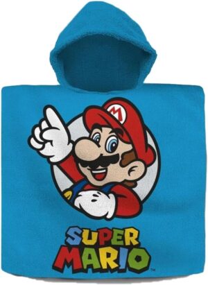 Poncho serviette en coton Super Mario pour enfant 120 x 60 cm