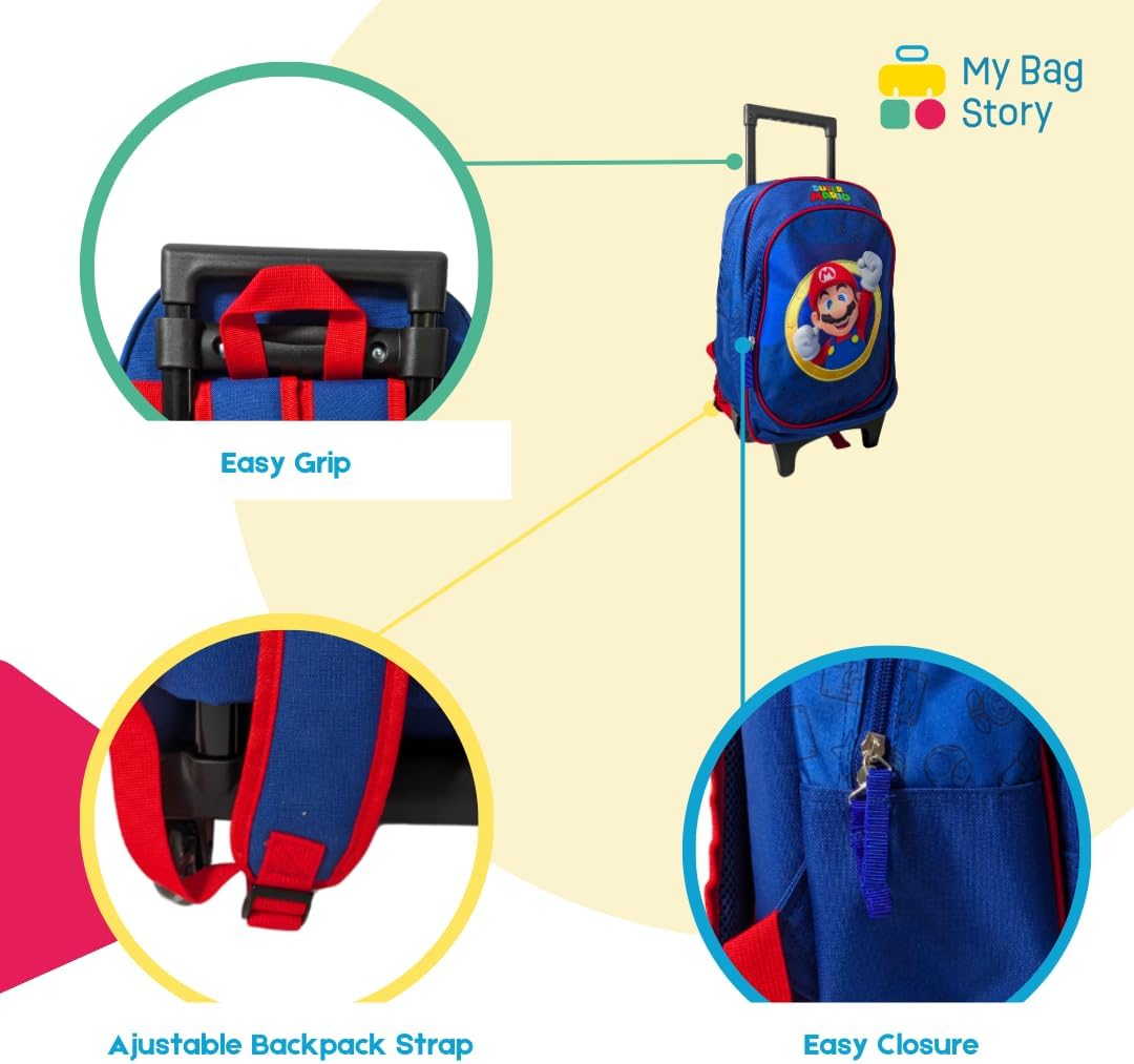 Sac trolley Super Mario 47 x 27 x 16 avec poche avant – Image 4