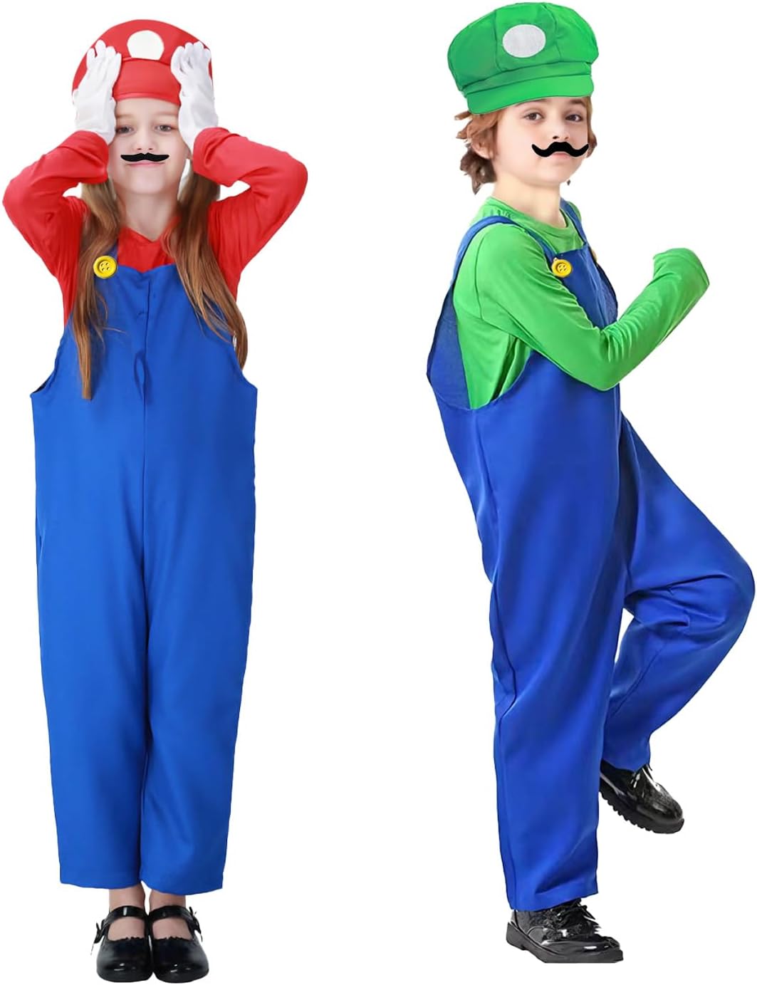 Déguisement Mario avec 2 casquettes et 14 moustaches pour carnaval et cosplay – Image 7
