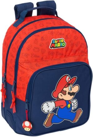 Cartable Mario Super Mario rouge Safta 20L 27x33x10 cm