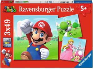 Puzzle enfant Super Mario Ravensburger 3 x 49 pièces dès 5 ans 05186