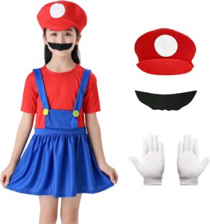 Déguisement classique Mario et Luigi avec chapeau, gants et moustache
