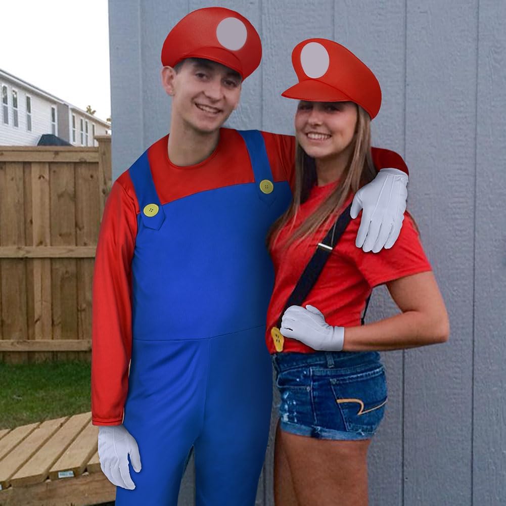 Costume Mario Luigi-Bros adulte avec bonnet, barbe et gants – Image 7