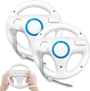 Volants Wii Mario Kart par 2 en plastique, taille M, #3Blanc