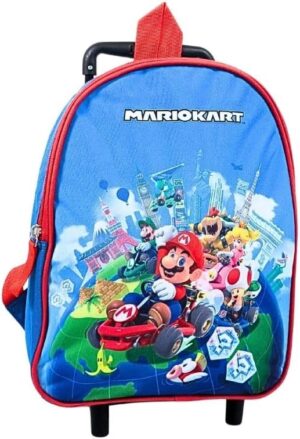 Sac à dos trolley Mario Kart bleu 32 cm avec Mario pour garçon
