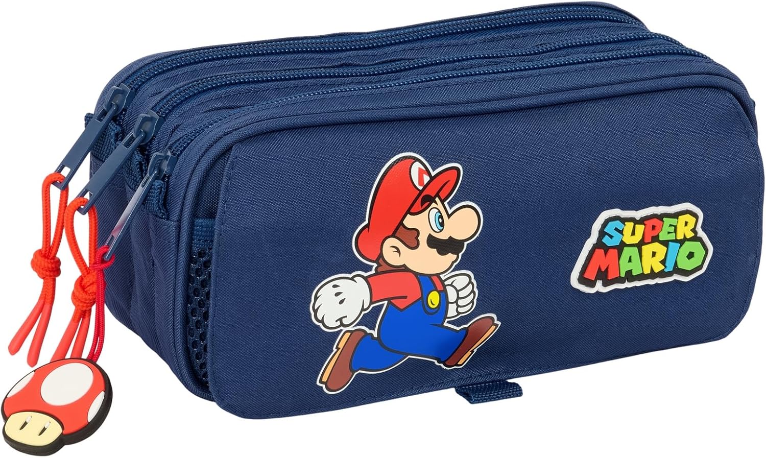 Trousse triple Super Mario Trick bleu foncé/rouge 21,5 x 8 x 10 cm