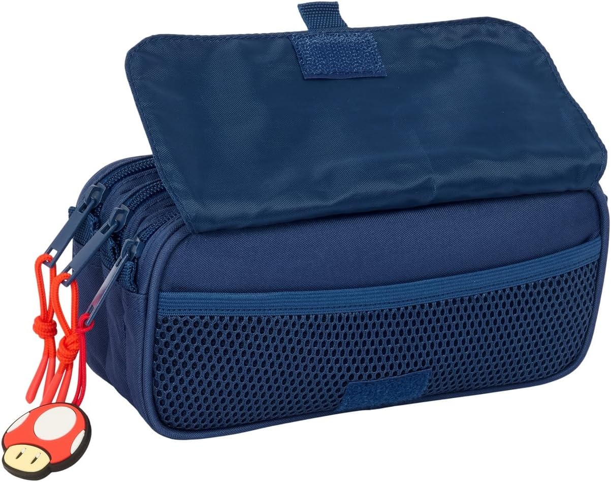 Trousse triple Super Mario Trick bleu foncé/rouge 21,5 x 8 x 10 cm – Image 4