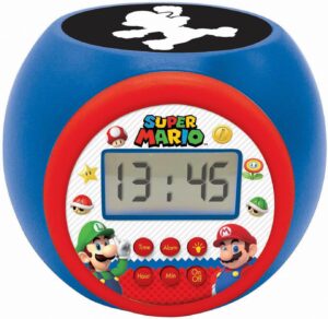 Réveil-projecteur Nintendo Super Mario Lexibook avec écran LCD et snooze RL977NI