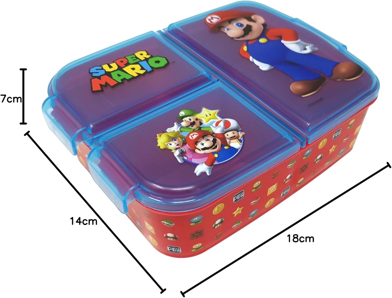 Boîte à goûter Super Mario pour enfant avec 3 compartiments – Image 8