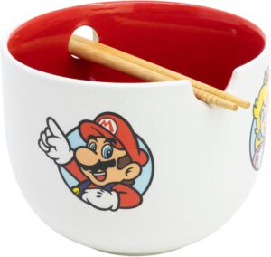Bol à ramen Super Mario en céramique avec baguettes et boîte cadeau