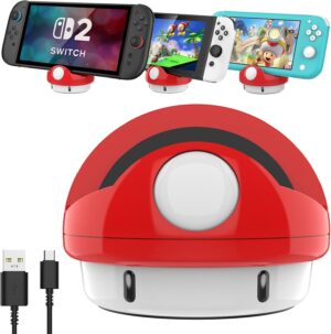 Station d’accueil Mario rouge avec port Type C pour Nintendo Switch 2, Lite et OLED