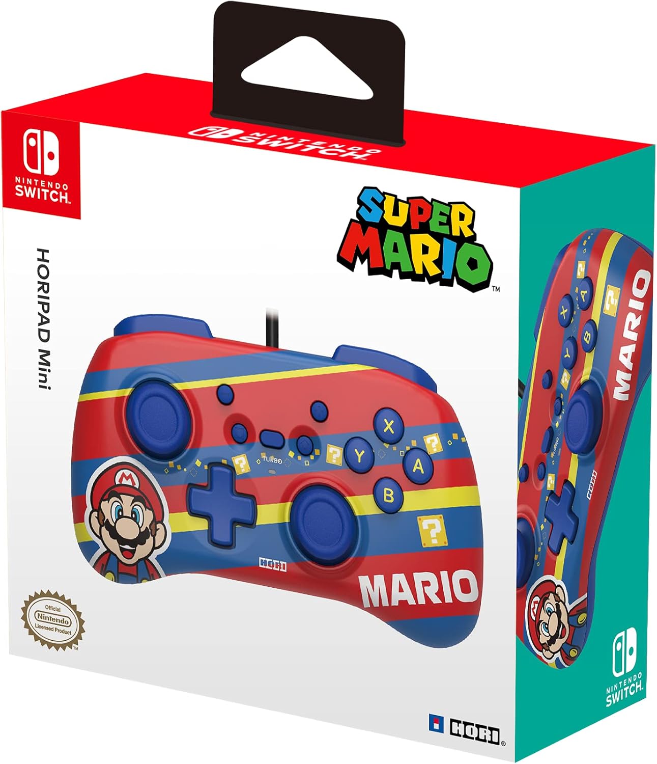 Manette mini HoriPad Mario pour Nintendo Switch avec boutons Home et Capture – Image 2