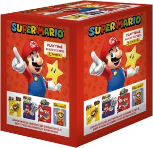 Boîte Panini Super Mario avec 50 pochettes de stickers