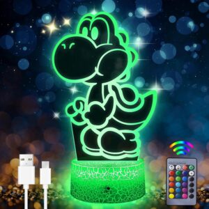 Lampe Yoshi Super Mario illusion 3D à 16 couleurs